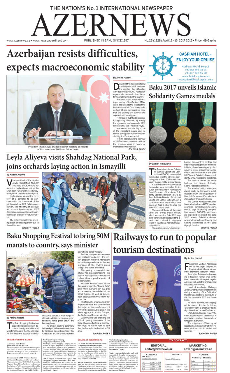 AZERNEWS releases another print issue