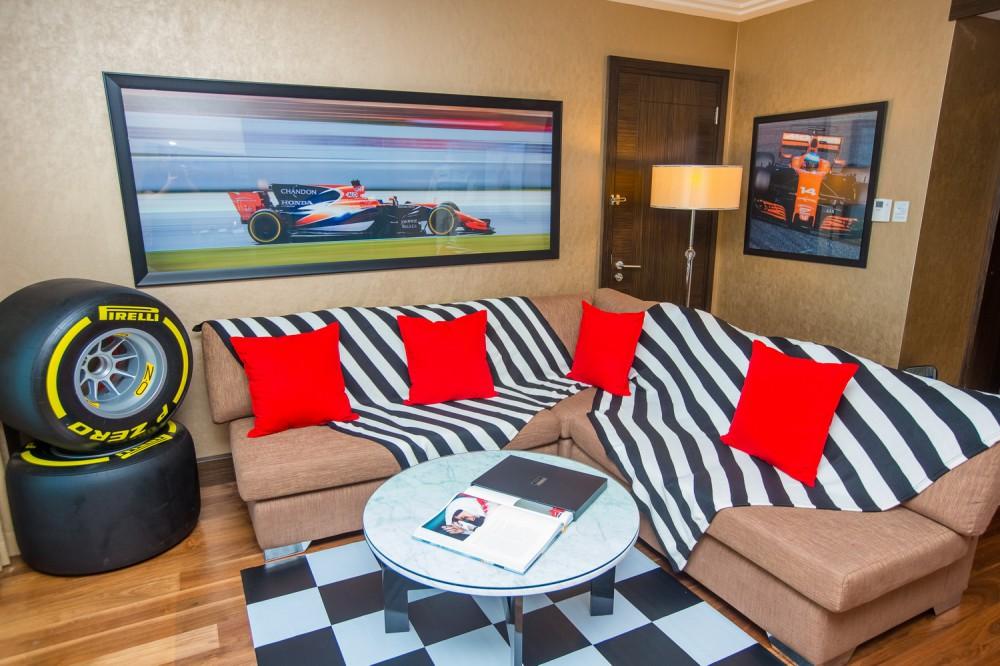 f1 car in dining room