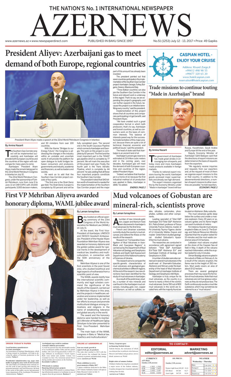 AZERNEWS releases another print issue