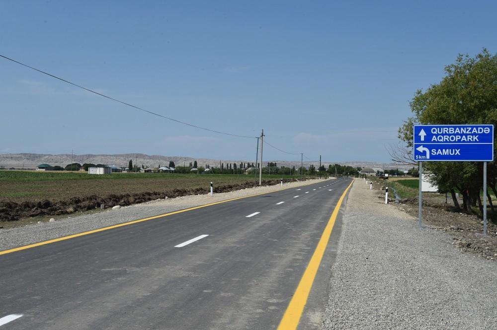 President Aliyev attends inauguration of highway in Goranboy [PHOTO]