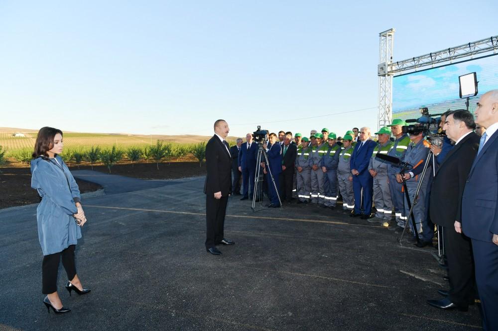 President Ilham Aliyev, First Lady Mehriban Aliyeva attend opening of Gakh Agropark [PHOTO]