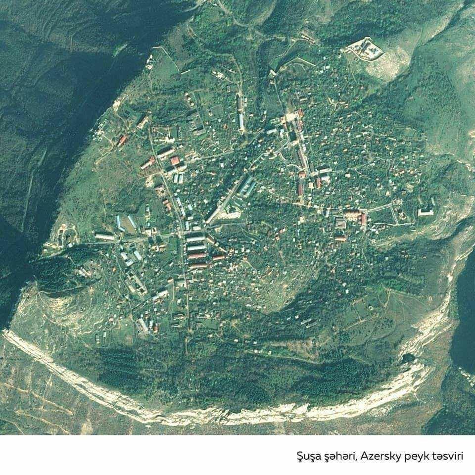 Images of Azerbaijan’s Shusha city from Azersky satellite