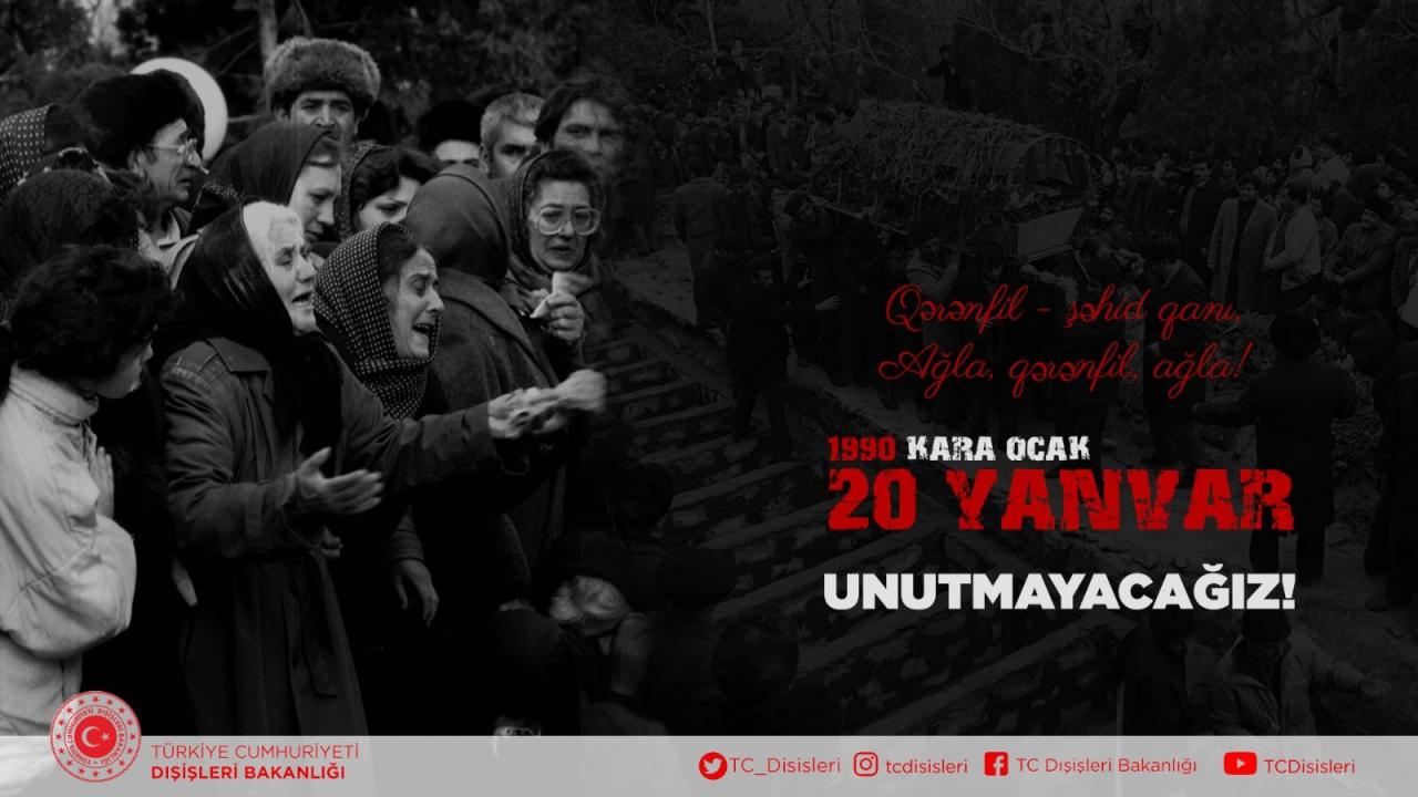 Turkish Foreign Ministry pays tribute to martyrs of Black January