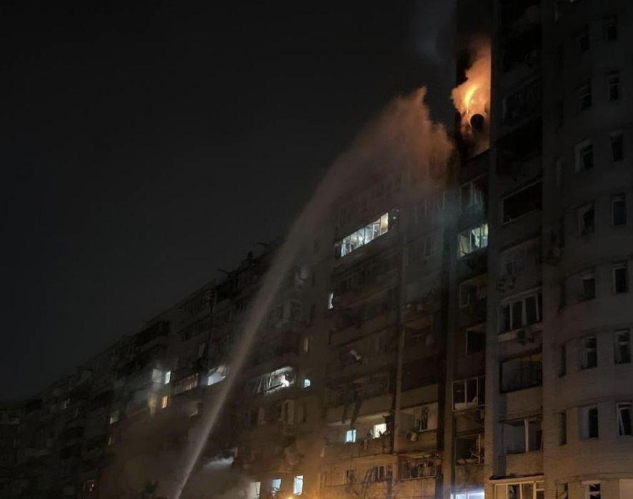 Kyiv Reports Fire In Residential Building After Being Hit By Rocket 