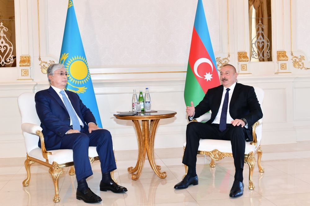 Azerbaijani, Kazakh presidents hold one-on-one meeting [PHOTO/VIDEO]