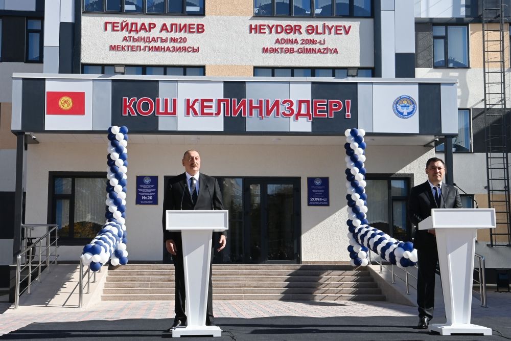 Azerbaijani president attends inauguration of Heydar Aliyev School-Gymnasium educational complex in Bishkek [UPDATE]