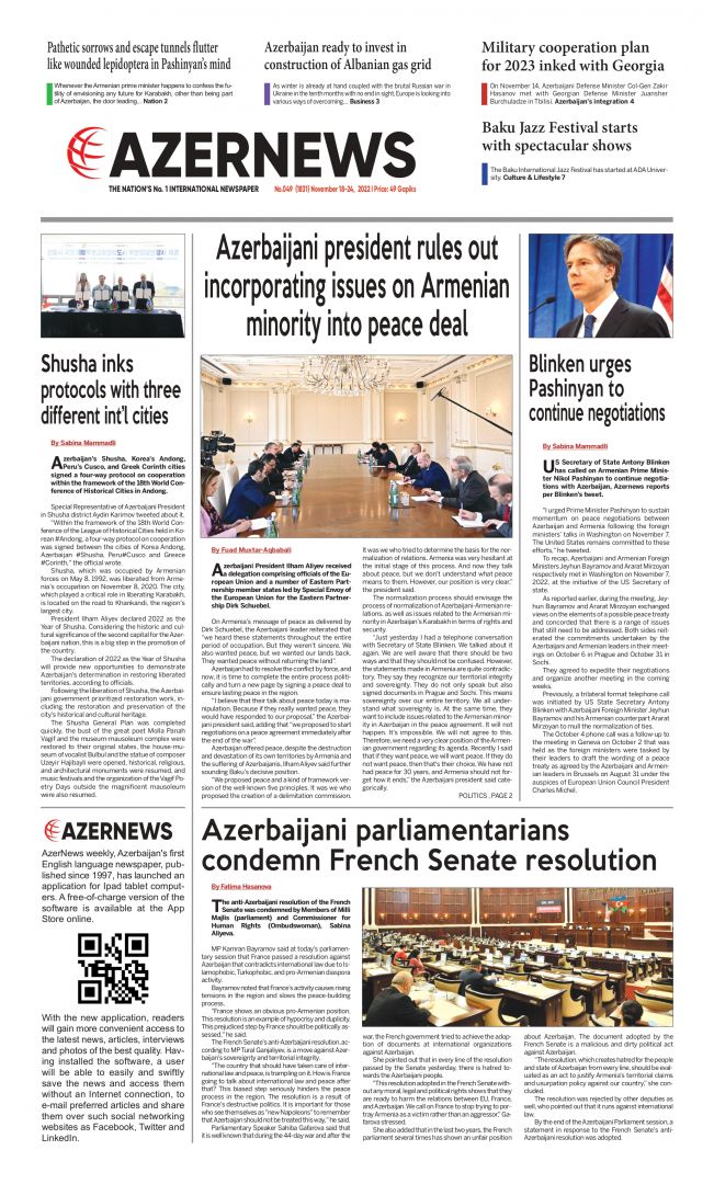 AZERNEWS releases another print issue