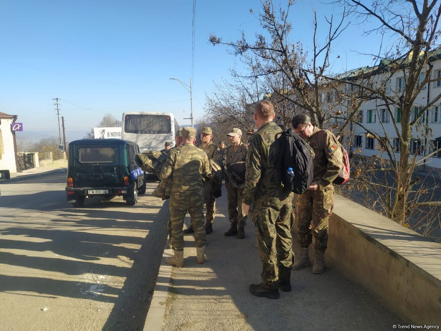 Russian, Turkish military observers inspect minefield in Saribaba peak