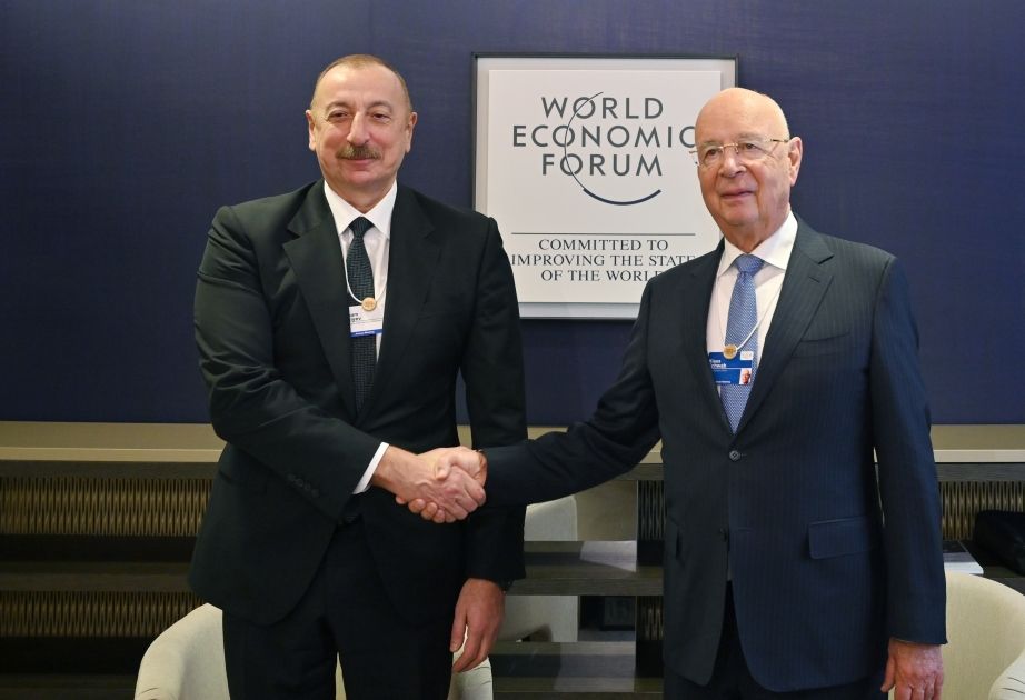 President Ilham Aliyev met with Executive Chairman of World Economic Forum Klaus Schwab in Davos