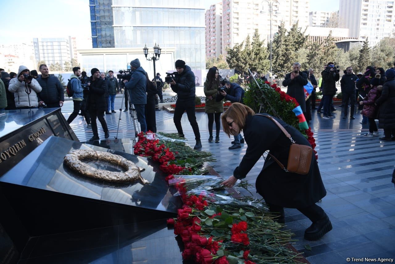 People from all walks of Azerbaijani society paying homage to Khojaly genocide victims