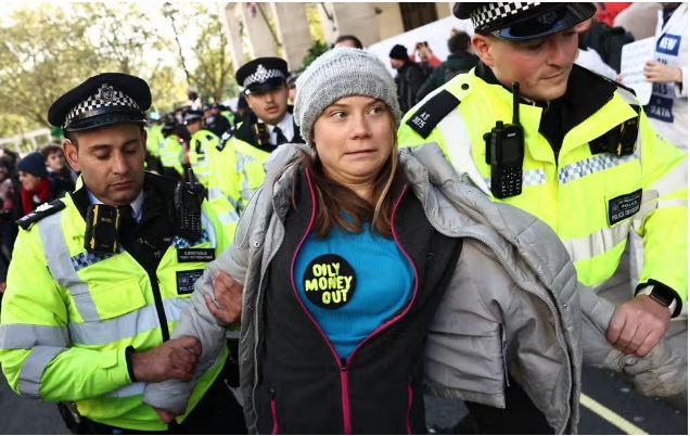 Greta Thunberg charged after climate charge protest outside luxury Mayfair hotel