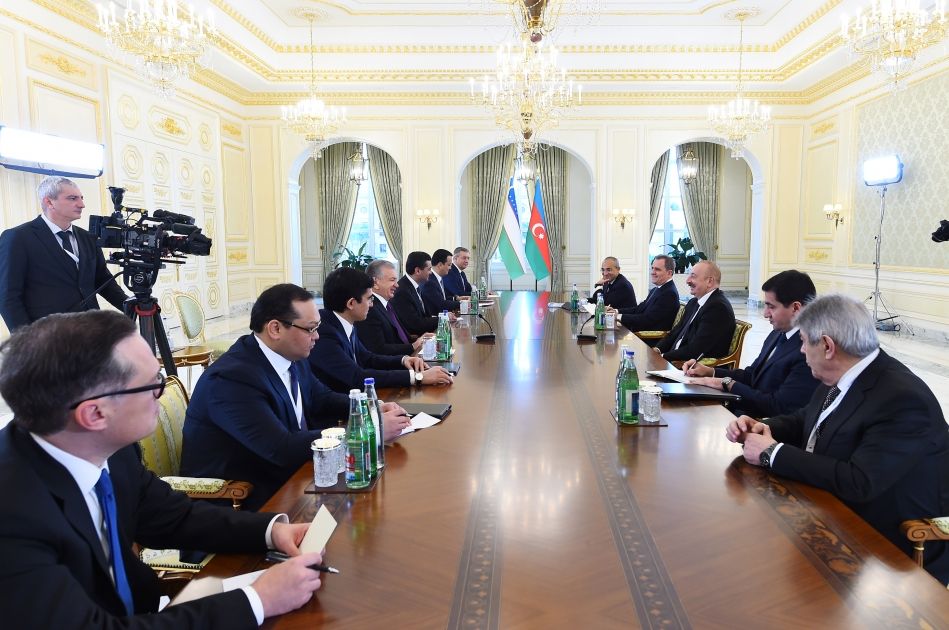 President Ilham Aliyev meets with President of Uzbekistan Shavkat ...