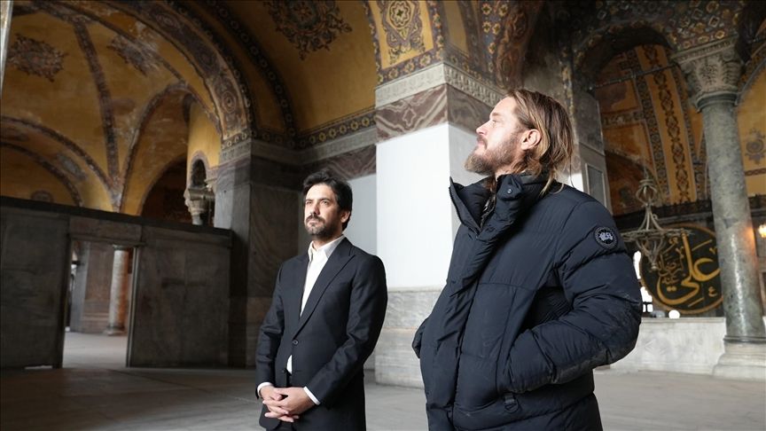 Australian Actor Travis Fimmel visits Hagia Sophia