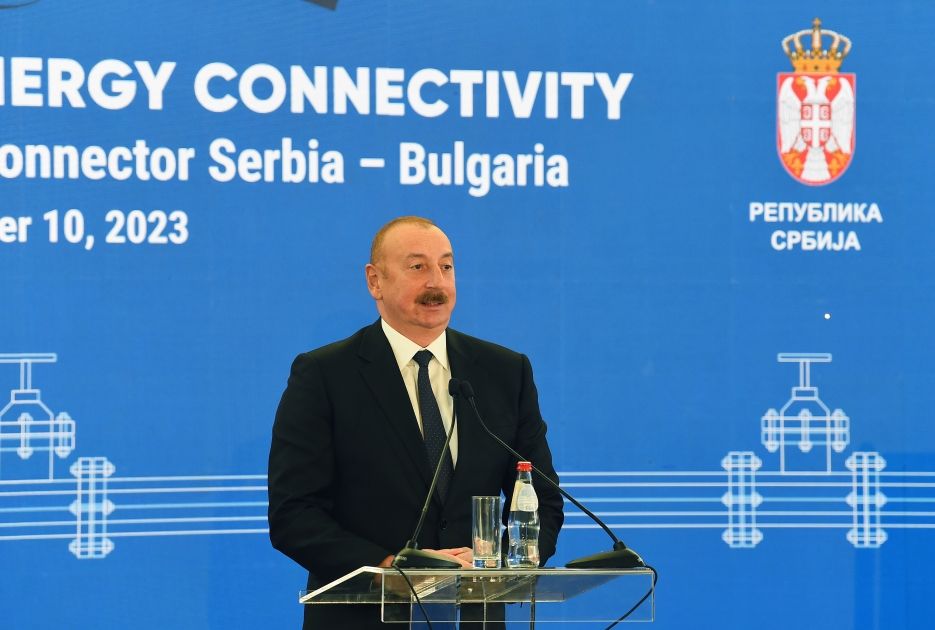 President Ilham Aliyev attends inauguration ceremony of Serbia-Bulgaria gas interconnector [PHOTOS/VIDEO]