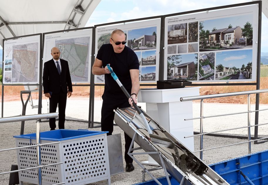 President Ilham Aliyev laid foundation stone for Boyuk Marjanli village in Jabrayil district [PHOTOS]