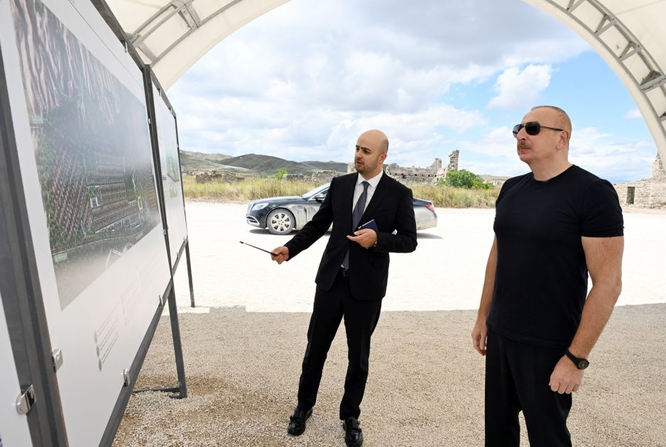 President Ilham Aliyev lays foundation stone for village of Mashanli in Jabrayil district [PHOTOS]