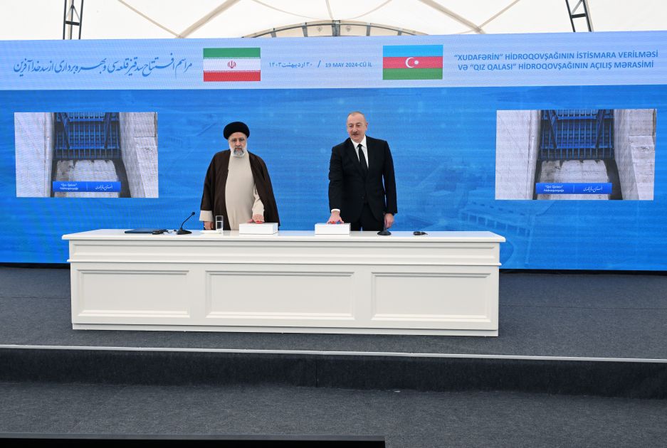Ceremony to commission "Khudafarin" hydroelectric complex gots underway with participation of Azerbaijani and Iranian Presidents [PHOTOS/VIDEO]