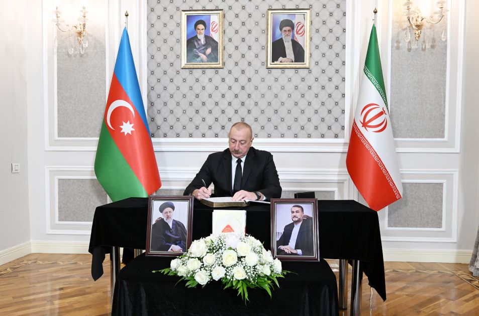 President Ilham Aliyev visits Embassy of Iran in Azerbaijan, offers his condolences over death of Iranian President and other individuals in helicopter crash [PHOTOS/VIDEO]