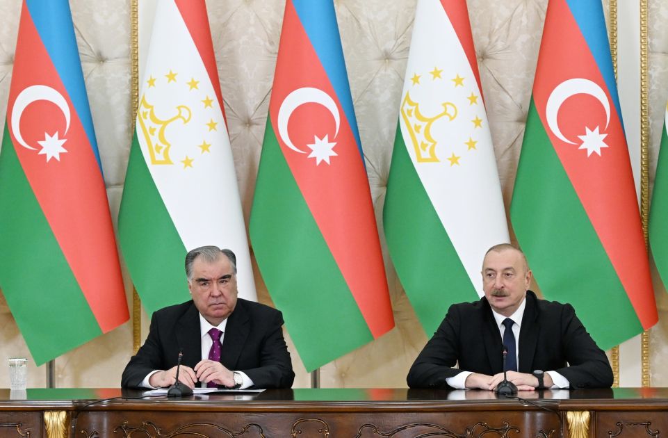 Presidents of Azerbaijan and Tajikistan make press statements [PHOTOS/VIDEO]