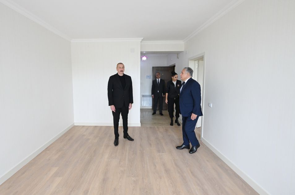 President Ilham Aliyev and First Lady Mehriban Aliyeva view conditions of 15 multi-apartment buildings in Khojaly [PHOTOS]