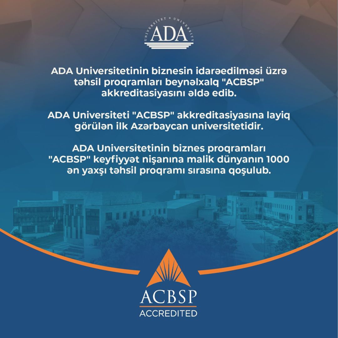 ADA University's Business Management programs achieve ACBSP international accreditation