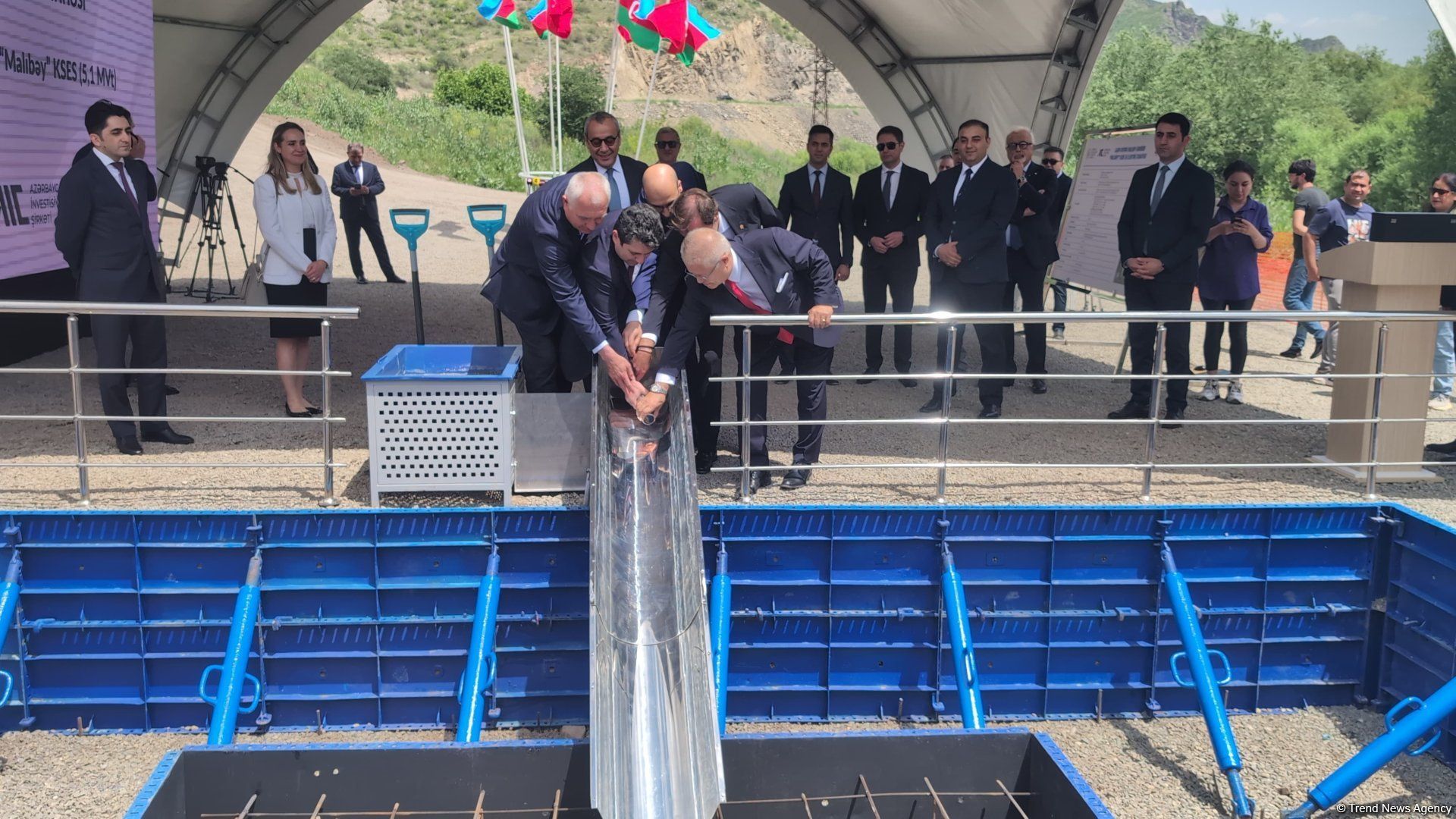 Foundation laying ceremony for small Hydropower Plant held in Azerbaijan's Lachin