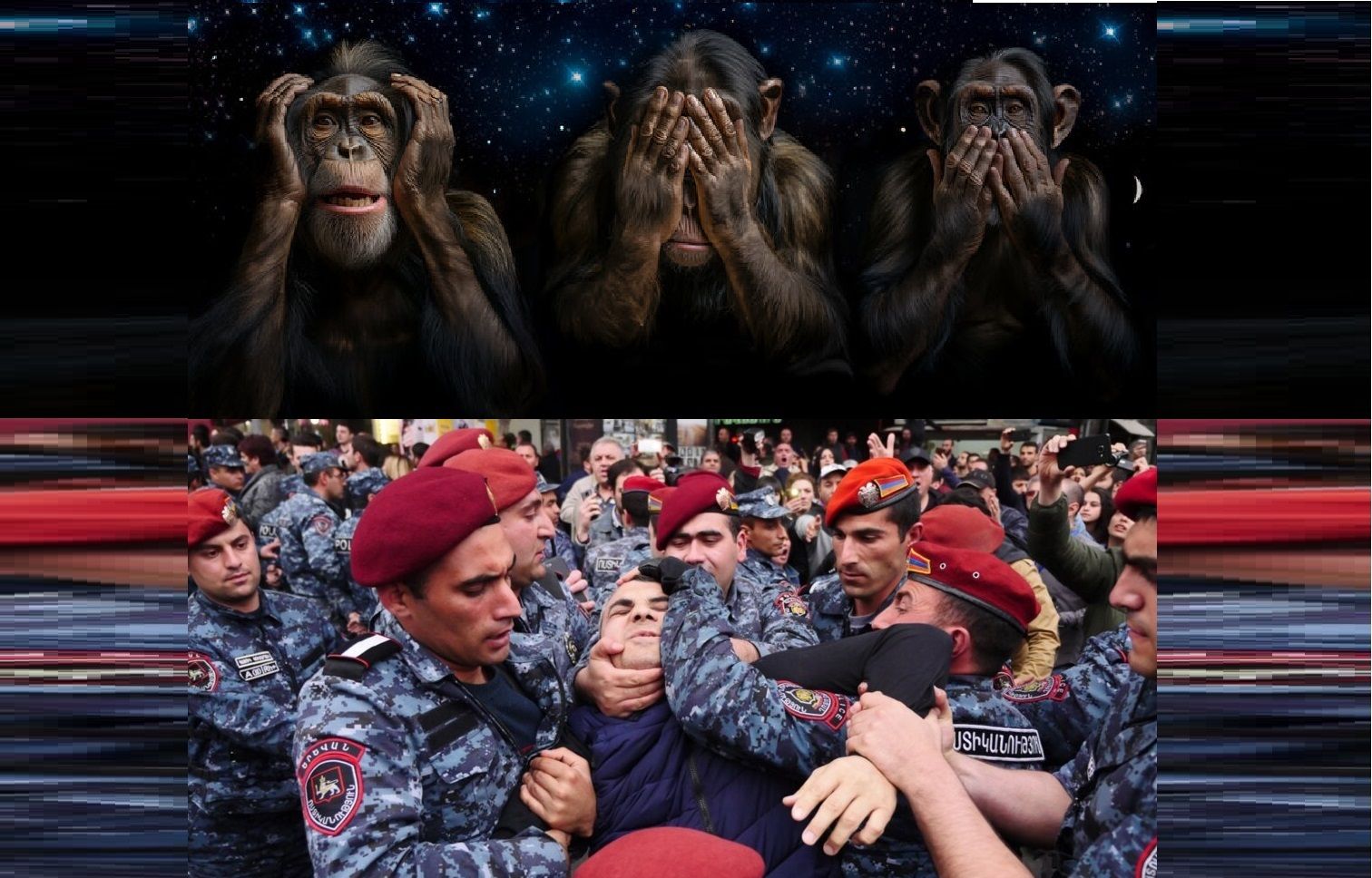 Armenian “democracy” under police baton: Western Institutions’ three monkeys game