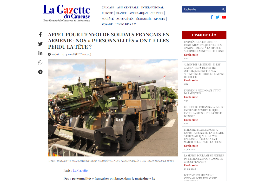 La Gazette du Caucase reveals true motives of Armenia supporters in Paris: French media's hypocrisy exposed