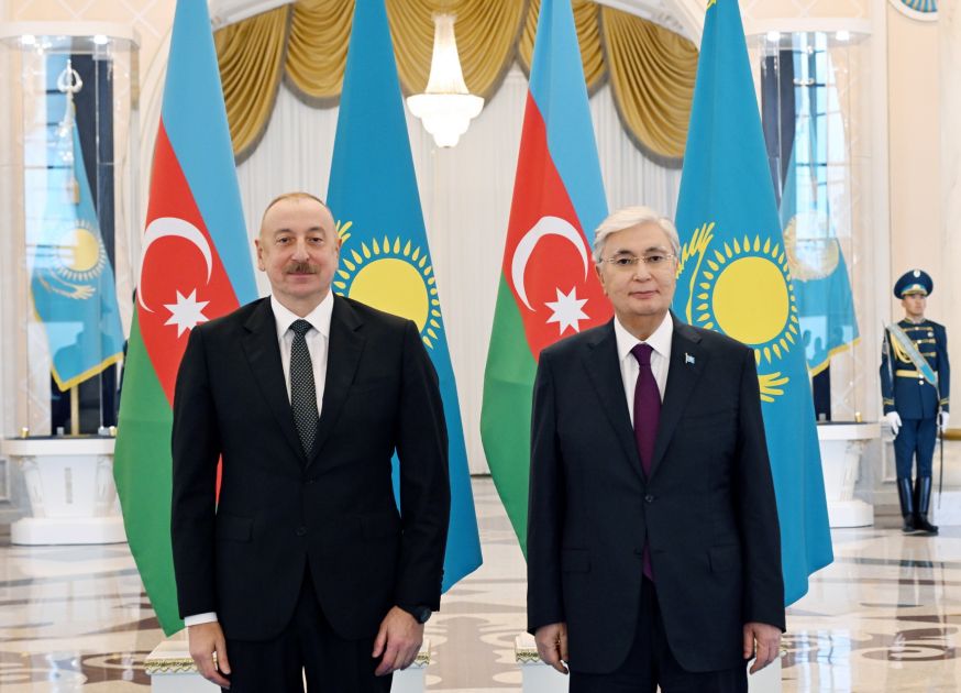 Meeting between Presidents of Azerbaijan and Kazakhstan held in Astana [PHOTOS/VIDEO]