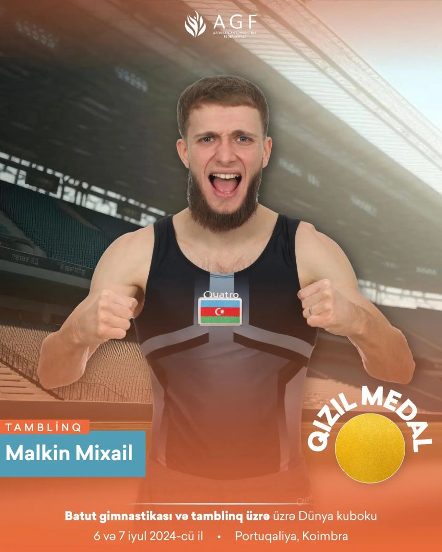 Mikhail Malkin wins gold medal at FIG Trampoline World Cup