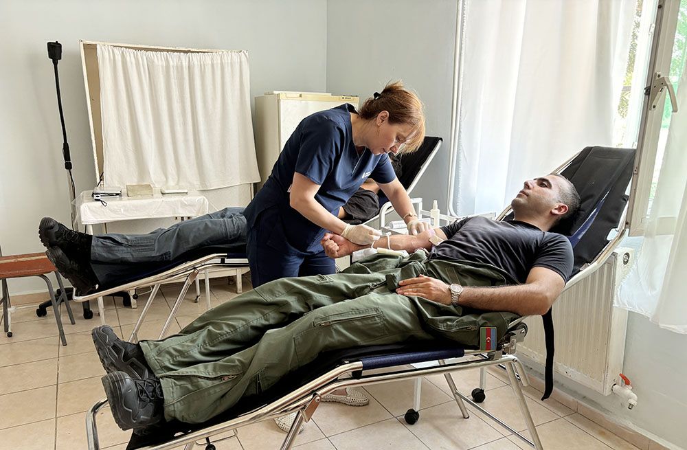 Blood donation campaign held in Azerbaijan's military unit [PHOTOS]