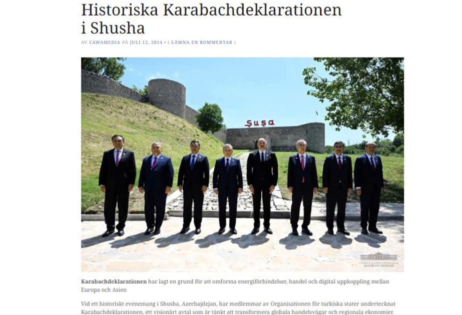 Swedish media agency publishes article about Garabagh Declaration