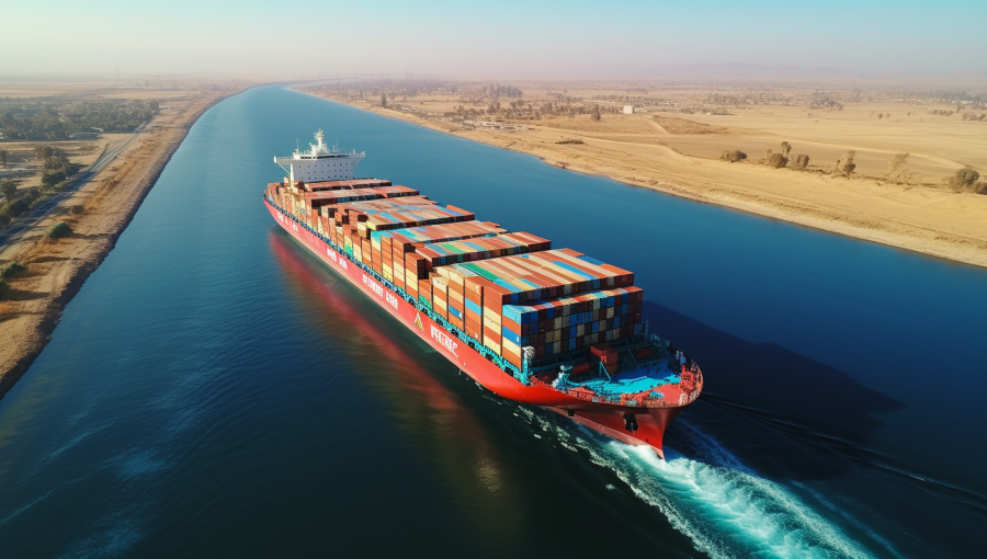 Annual revenue of Suez Canal fell by two billion dollars