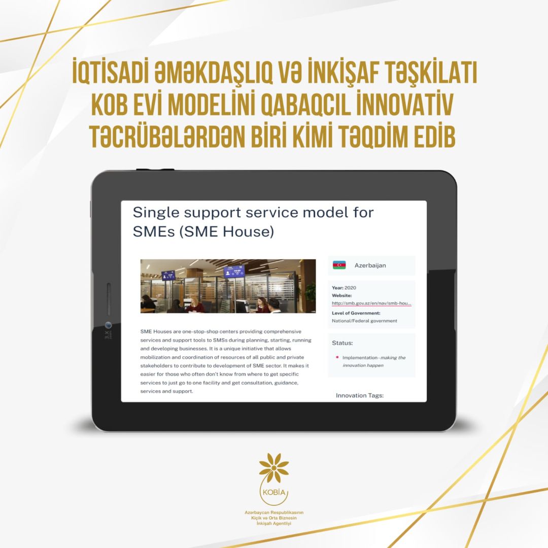 Azerbaijan's SME houses recognized as leading innovation by OECD