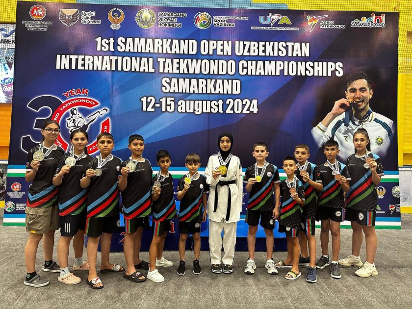 National taekwondo fighters claim 12 medals at Samarkand Open [PHOTOS]