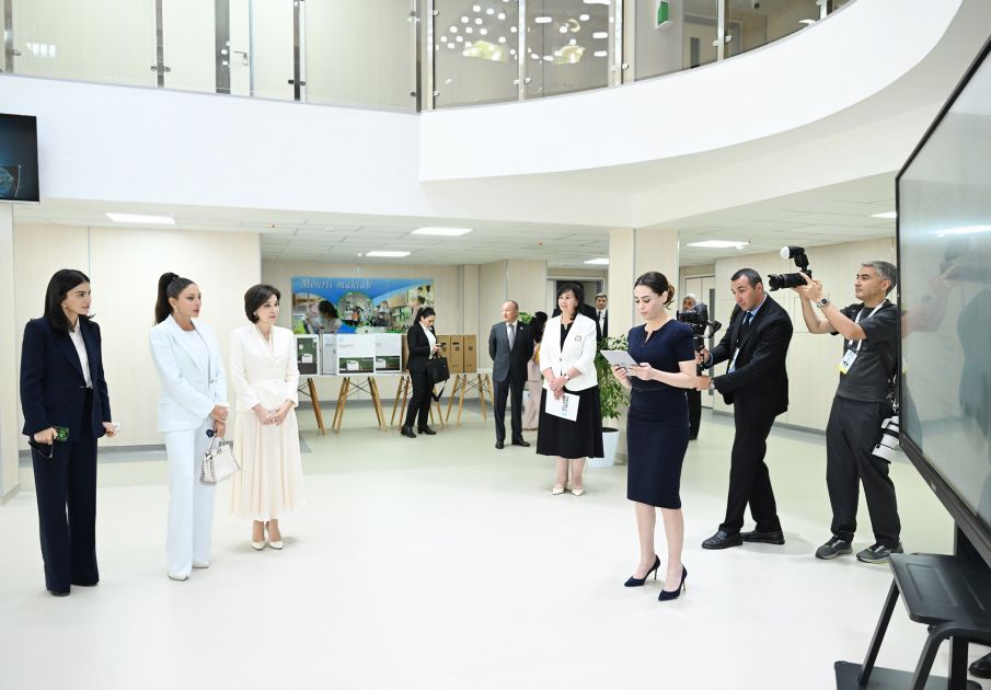 First ladies of Azerbaijan and Uzbekistan visit “Mekhrli” school in Tashkent [PHOTOS/VIDEO]