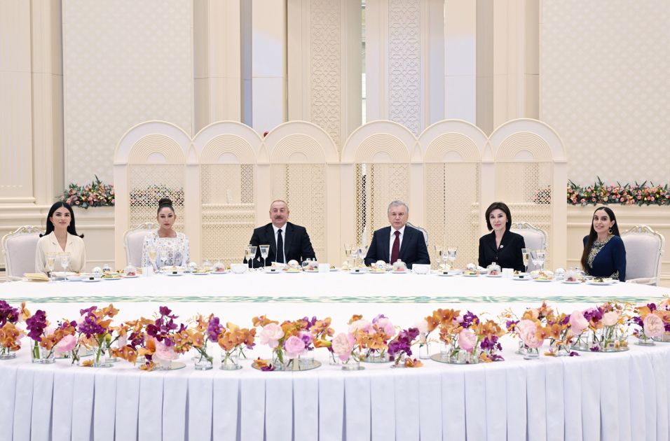 State reception hosted in honor of President Ilham Aliyev and First Lady Mehriban Aliyeva in Tashkent [PHOTOS]