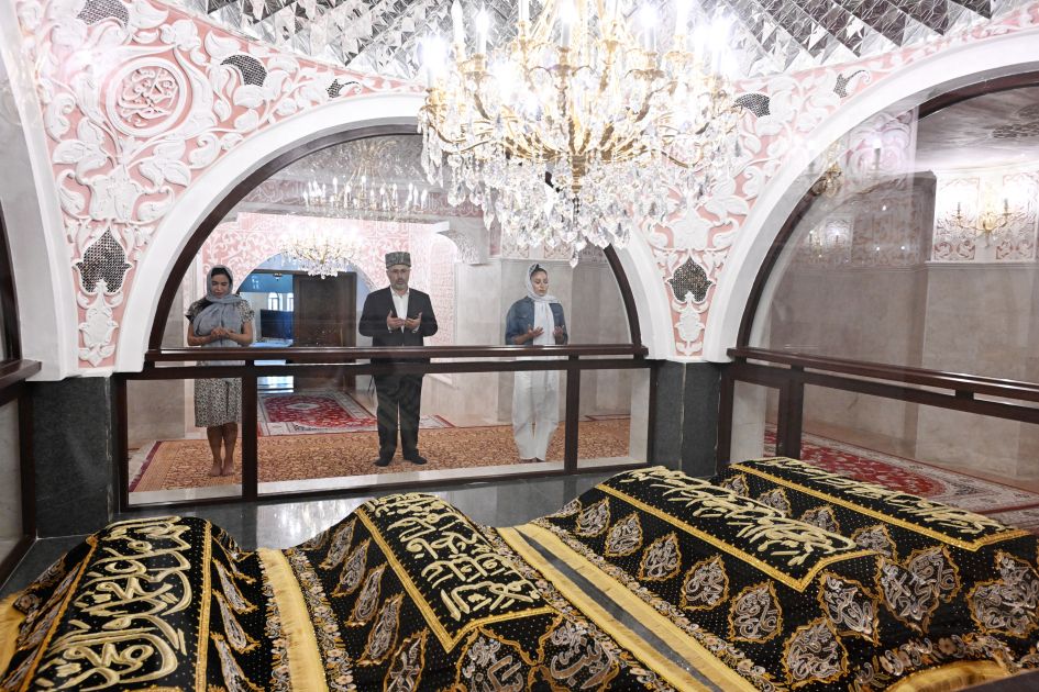 Azerbaijan's First Lady Mehriban Aliyeva visits Bibiheybet Shrine Complex