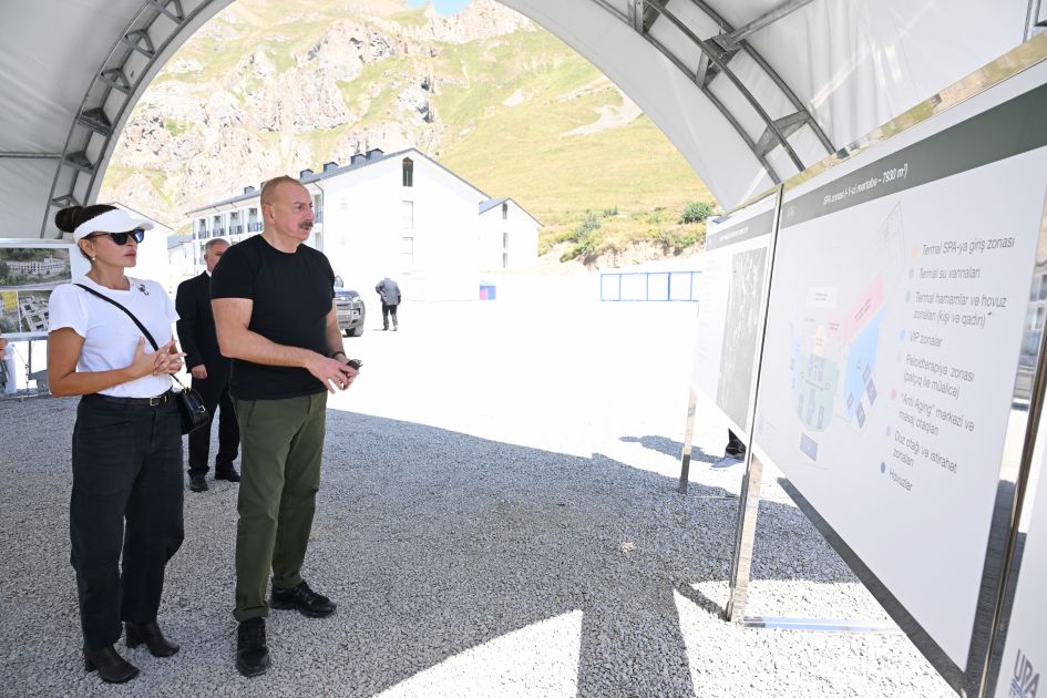 President Ilham Aliyev inspects construction progress of “Istisu” Treatment and Recreation Complex in Kalbajar district [PHOTOS]