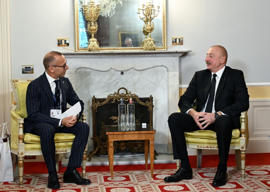 President Ilham Aliyev meets with CEO of Italy's Ansaldo Energia in Cernobbio [PHOTOS/VIDEO]