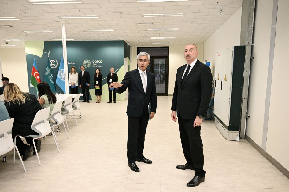 President Ilham Aliyev reviews COP29 venue preparations at Baku Olympic Stadium