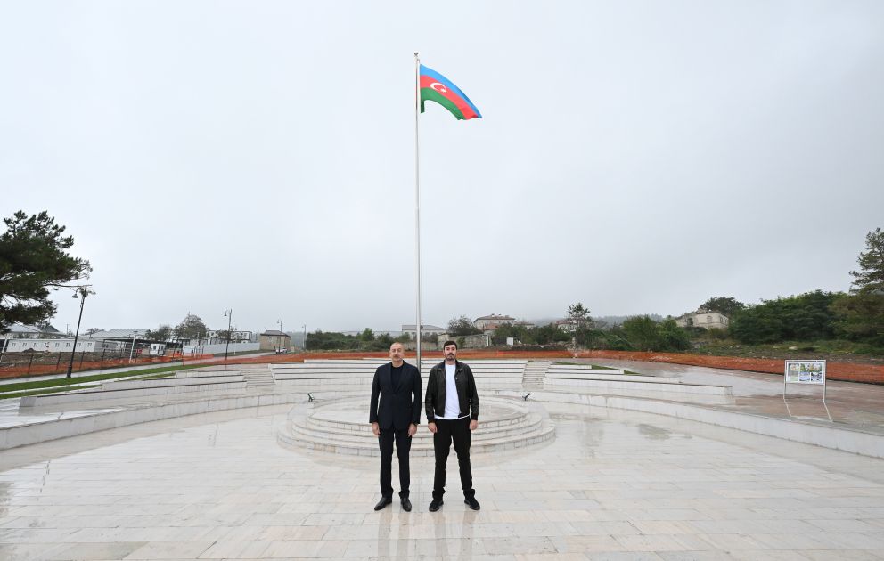 Azerbaijani President attends Flag Square inauguration in Shusha [PHOTOS]