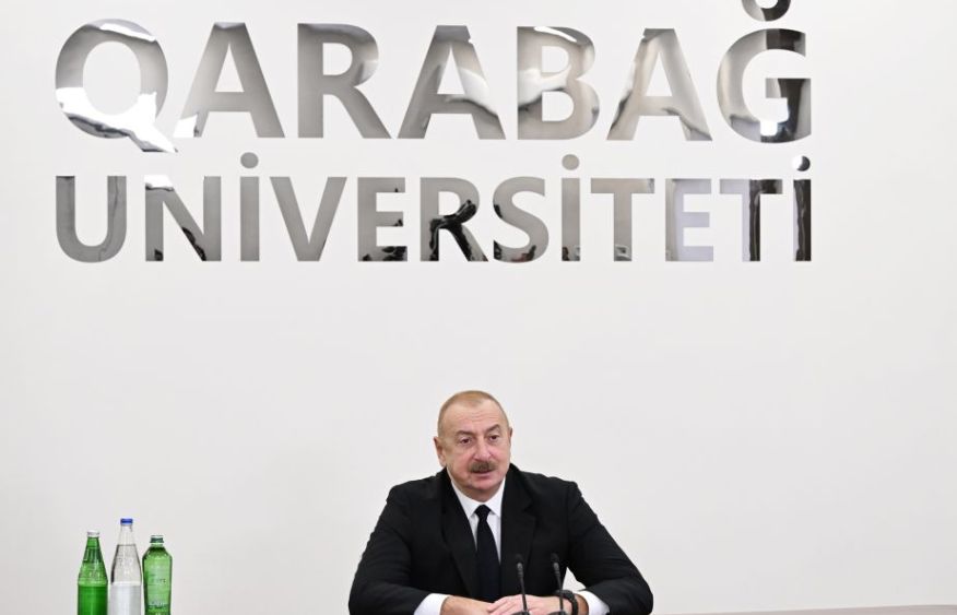 Azerbaijani president highlights heroism of soldiers at meeting with students of Garabagh University