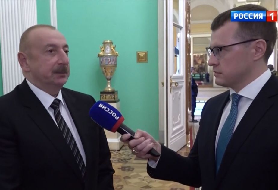 President Ilham Aliyev interviewed by Rossiya-1 TV channel in Moscow