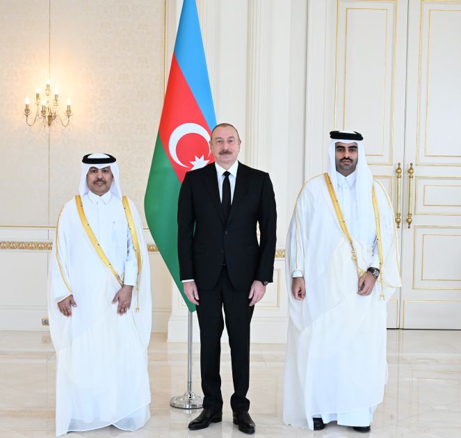 President of Azerbaijan receives credentials of incoming ambassador of Qatar [PHOTOS]