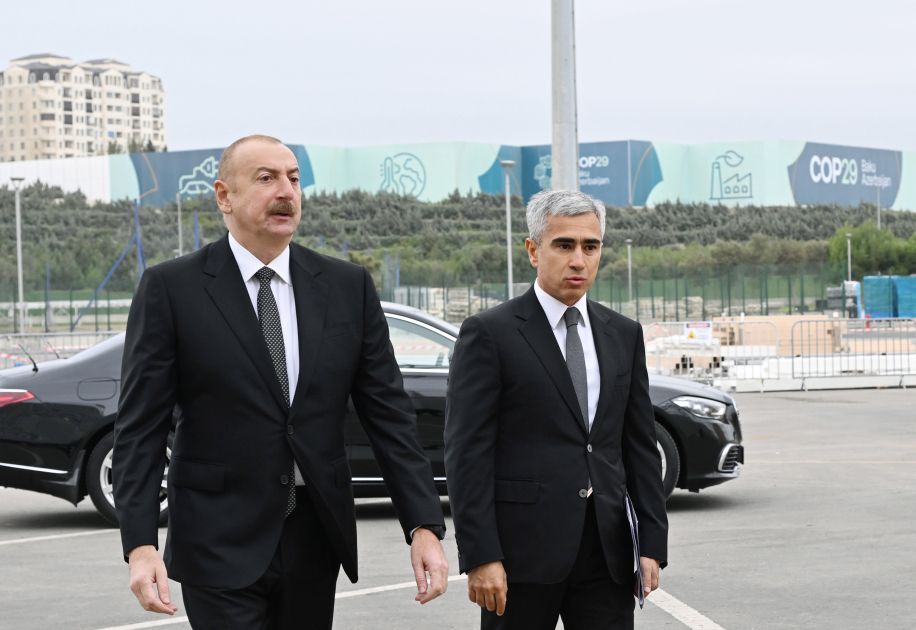 President Ilham Aliyev reviews ongoing preparations for COP29 at Olympic Stadium [PHOTOS]