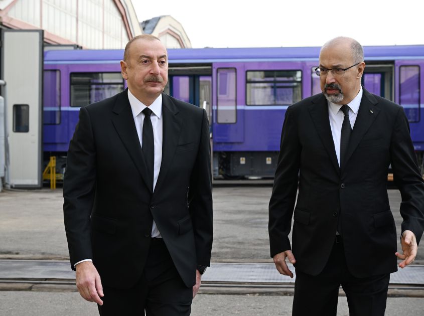 President Ilham Aliyev reviews new generation metro trains assembled in Baku [PHOTOS]