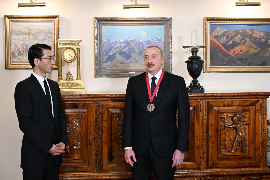 “Chinghiz Aitmatov” Order bestowed upon President Ilham Aliyev in Bishkek [PHOTOS]