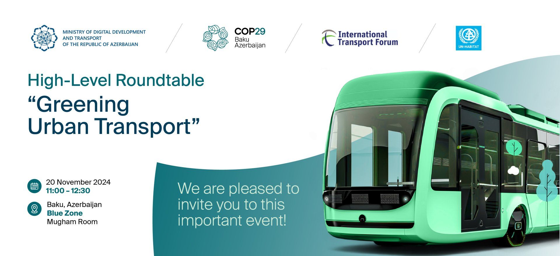 Ministerial Roundtable on 'Green Urban Transport' to be held in Baku during COP29