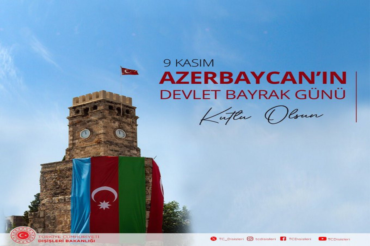 Turkish Foreign Ministry congratulates Azerbaijan on National Flag Day